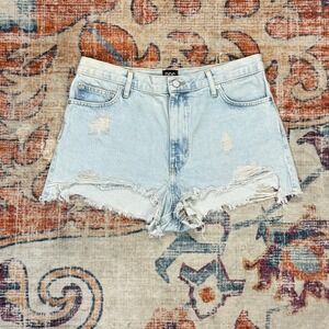 BDG‎ Urban Outfitters Girlfriend High-Rise Distressed Denim Shorts Light Wash 30